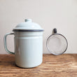 Load image into Gallery viewer, Dripping Container 19x13cm - Duck Egg/Grey Rim