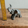 Load image into Gallery viewer, Miniature grey ceramic elephant trunk raised