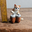 Load image into Gallery viewer, Ceramic brown cat playing drums