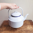 Load image into Gallery viewer, Tea Kettle 2L - White/Blue Rim