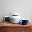 Load image into Gallery viewer, Tea Kettle 2L - White/Blue Rim