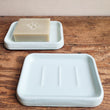Load image into Gallery viewer, Soap Dish 13cm - Duck Egg/Grey Rim