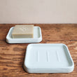 Load image into Gallery viewer, Soap Dish 13cm - Duck Egg/Grey Rim