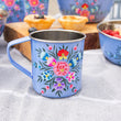 Load image into Gallery viewer, Pansy Handpainted Metal Mug - Ocean