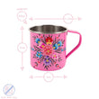Load image into Gallery viewer, Pansy Handpainted Metal Mug - Raspberry