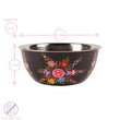 Load image into Gallery viewer, Pansy Handpainted Metal Salad Bowl - Black