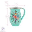 Load image into Gallery viewer, Pansy Handpainted Metal Jug 1.7L - Mint