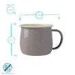 Load image into Gallery viewer, Enamel Belly Mug - Grey/Cream 375ml