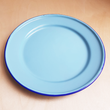 Load image into Gallery viewer, Flat Enamel Plate 24cm - Baby Blue Rich text editor