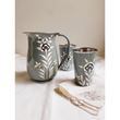 Load image into Gallery viewer, Hand Painted Folk Art Tall Cup - Grey Flower