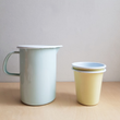 Load image into Gallery viewer, Vintage Style Enamelware Tumbler - Yellow/White 300ml