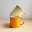 Load image into Gallery viewer, Vintage Style Enamelware Tumbler - Yellow/White 300ml