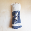 Load image into Gallery viewer, Outlet Turkish Beach Towel - Dark Blue Stripe