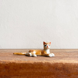 Ceramic Cat Lying Down - Brown