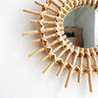 Load image into Gallery viewer, Wooden Rattan Mirror 29cm