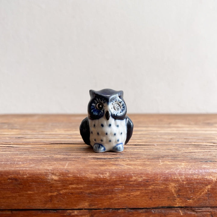 Miniature Ceramic Blue Owl