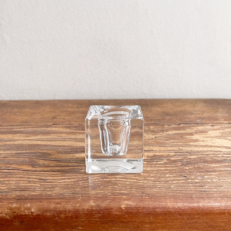 Glass Cube Candle Holder - 4cm