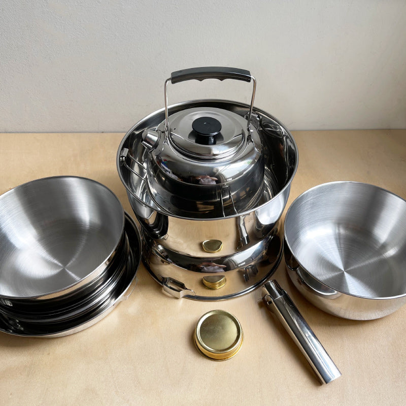 Outlet Camping Alcohol Cookset Stainless Steel