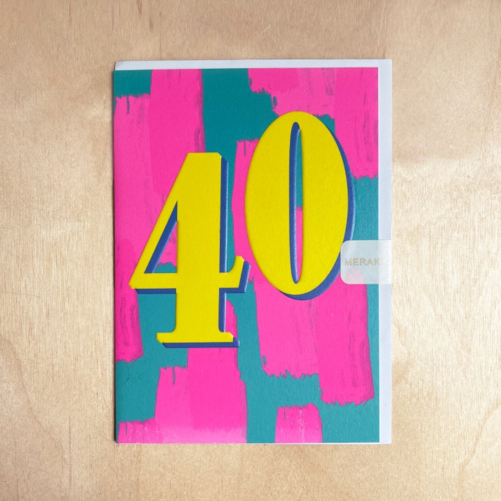 40th Birthday Card - Electric Sunshine