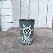 Load image into Gallery viewer, Hand Painted Folk Art Tall Cup - Grey Flower