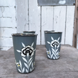 Load image into Gallery viewer, Hand Painted Folk Art Tall Cup - Grey Flower
