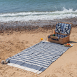 Load image into Gallery viewer, Outlet Turkish Beach Towel - Dark Blue Stripe
