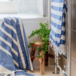 Load image into Gallery viewer, Outlet Turkish Beach Towel - Dark Blue Stripe