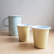 Load image into Gallery viewer, Vintage Style Enamelware Tumbler - Yellow/White 300ml