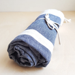 Load image into Gallery viewer, Outlet Turkish Beach Towel - Dark Blue Stripe