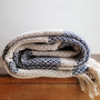 Load image into Gallery viewer, Bloomingville Recycled Cotton Throw - Blue/Natural