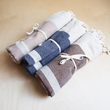 Load image into Gallery viewer, Outlet Turkish Beach Towel - Dark Blue Stripe