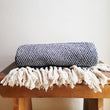 Load image into Gallery viewer, Bloomingville Recycled Cotton Throw - Blue/Natural