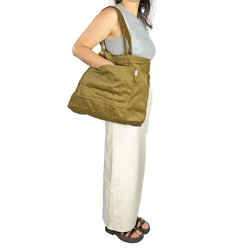 Jumbo Cord Tote - Light Olive