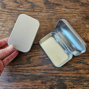 Mini Hinged Rectangle Tin - Silver