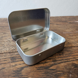 Mini Hinged Rectangle Tin - Silver