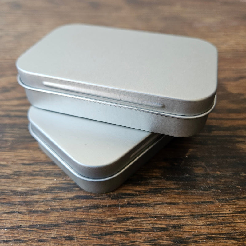 Mini Hinged Rectangle Tin - Silver