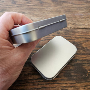 Mini Hinged Rectangle Tin - Silver