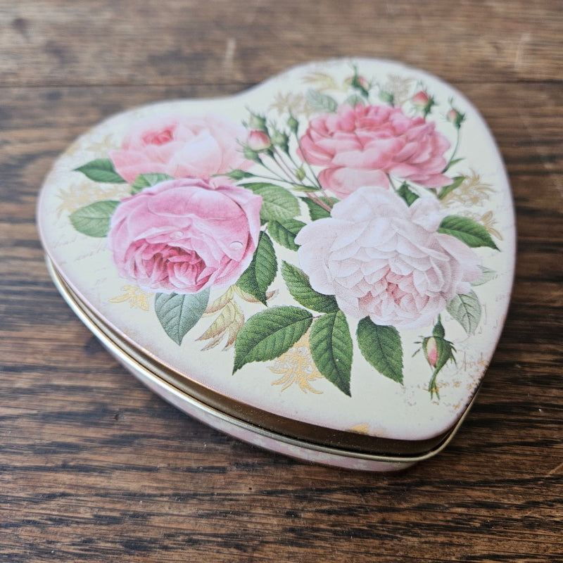 Small Heart Shape Tin - Roses