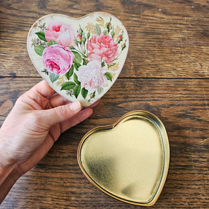 Small Heart Shape Tin - Roses