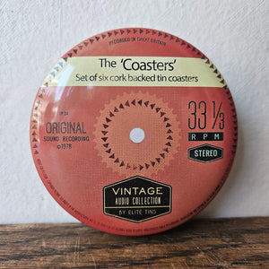 Vintage Audio Coasters In A Tin