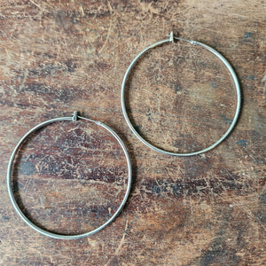 large silver hoop earring