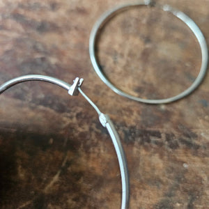 large silver hoop earring