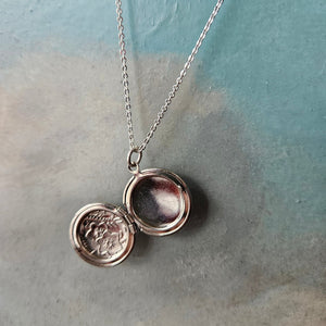 Round Embossed silver locket