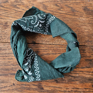 Bandana Scarf - Dark Green Cotton (pre washed )