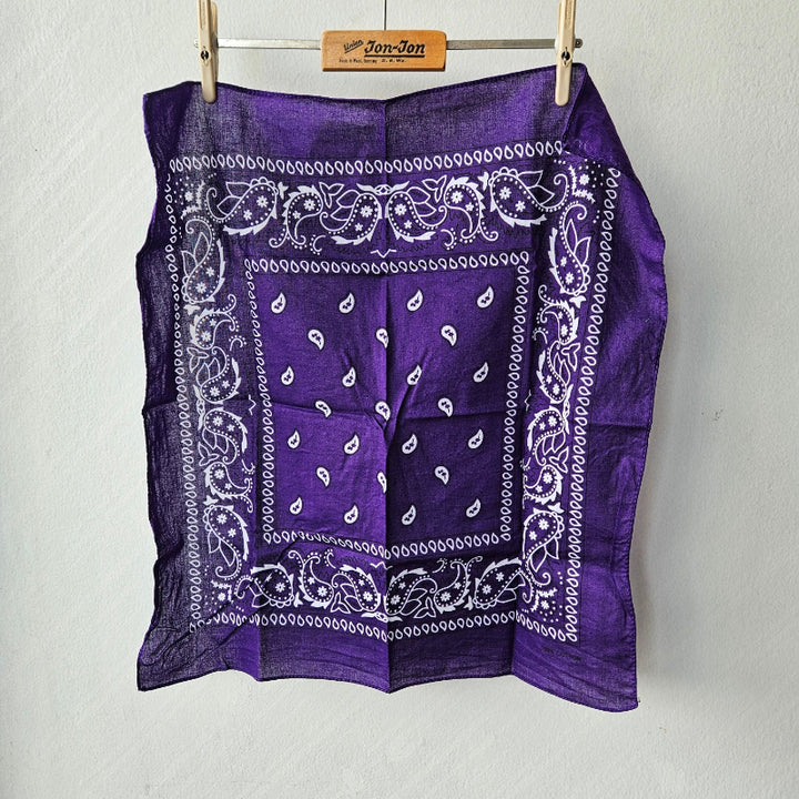 Bandana Scarf - DARK Purple Cotton ( pre Washed )