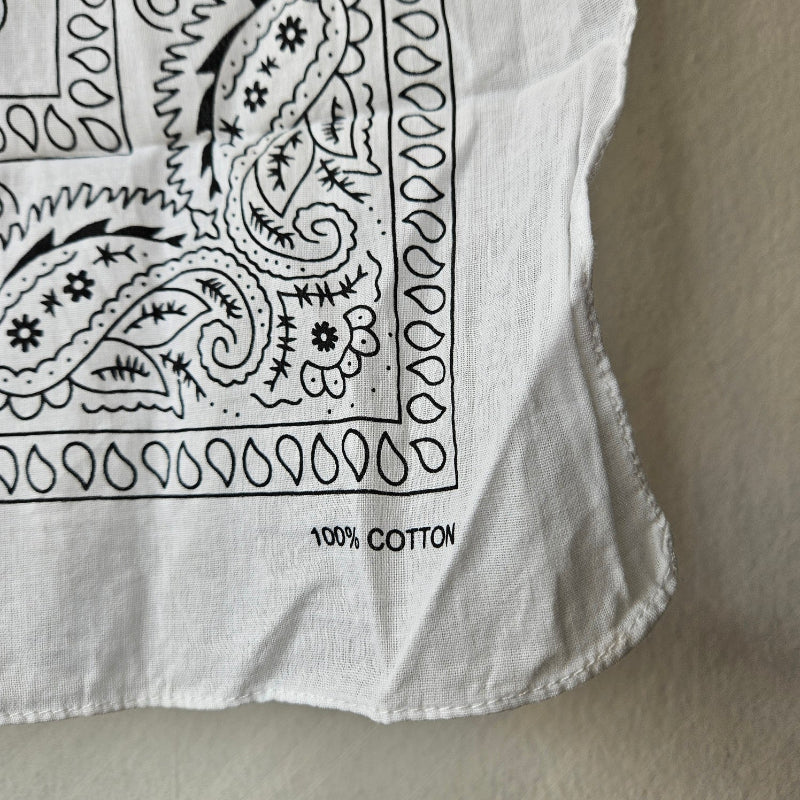 Bandana Scarf - White Cotton ( pre washed )