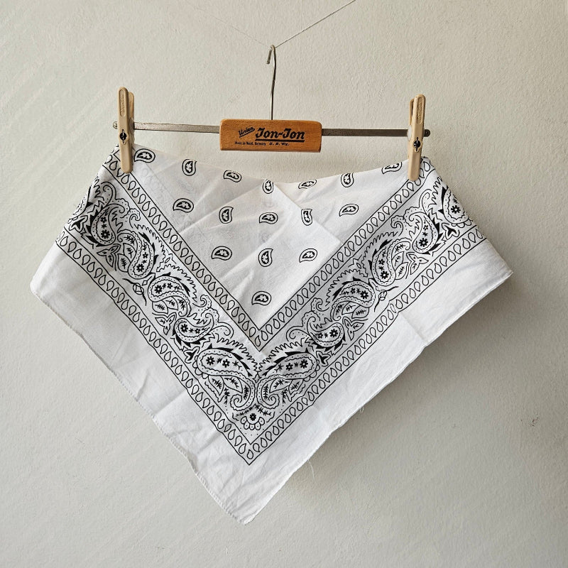 Bandana Scarf - White Cotton ( pre washed )