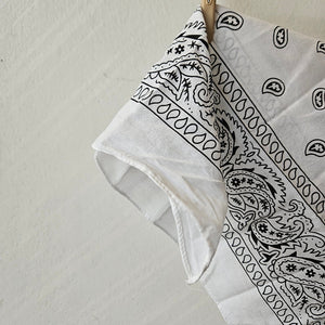 Bandana Scarf - White Cotton ( pre washed )