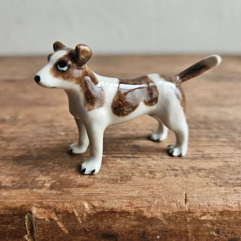 Jack russel dog brown ceramic