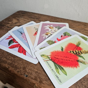 australian native wild flowers card set  made in australia